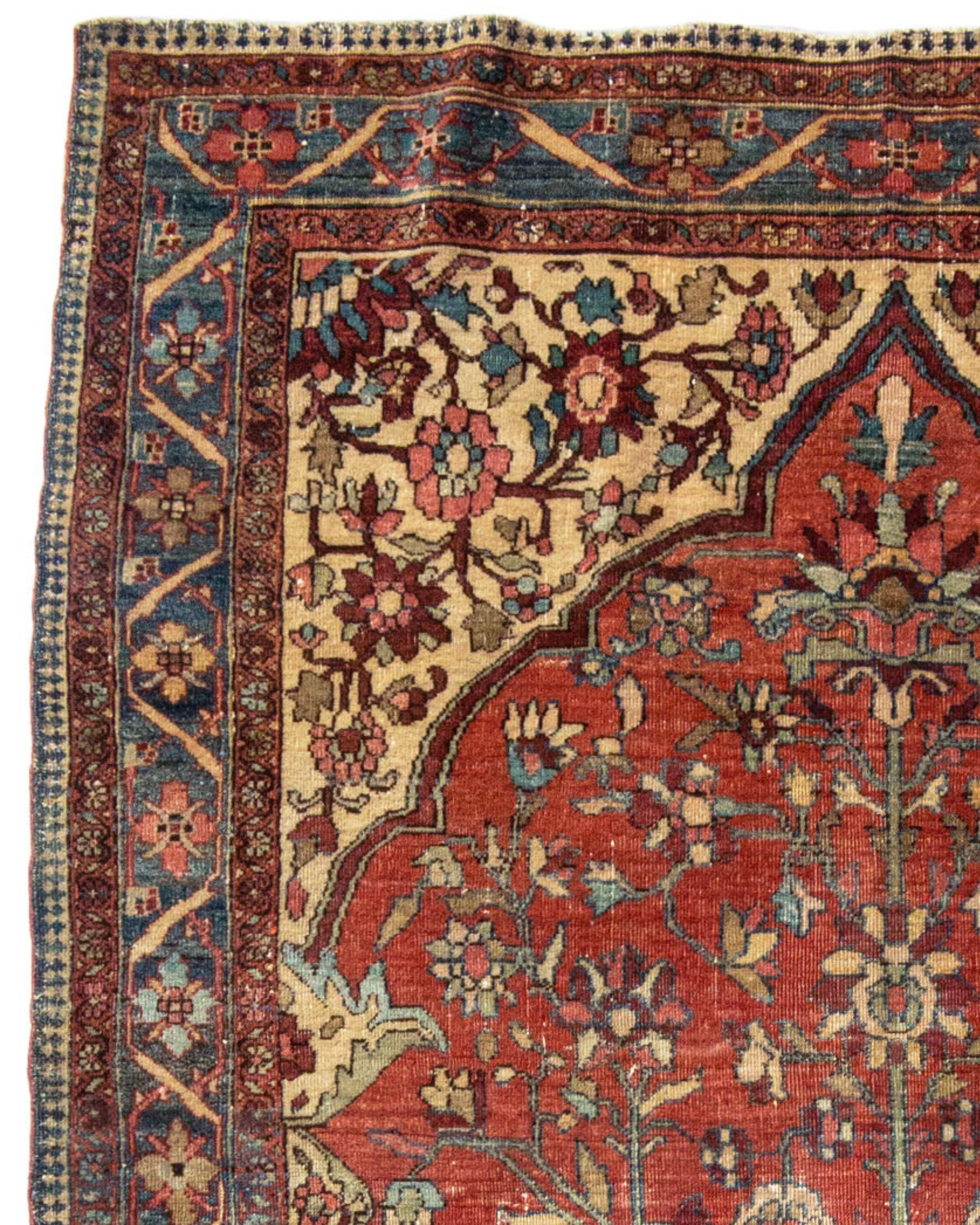 Hand-Knotted Antique Persian Fereghan Sarouk Rug, Late 19th Century For Sale