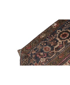 Antiker persischer feiner traditioneller handgewebter Luxus-Wollteppich rot/blau