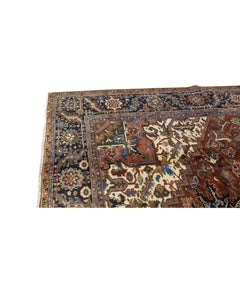 Antique Persian Fine Traditional Handwoven Luxury Wool Red / Navy Rug