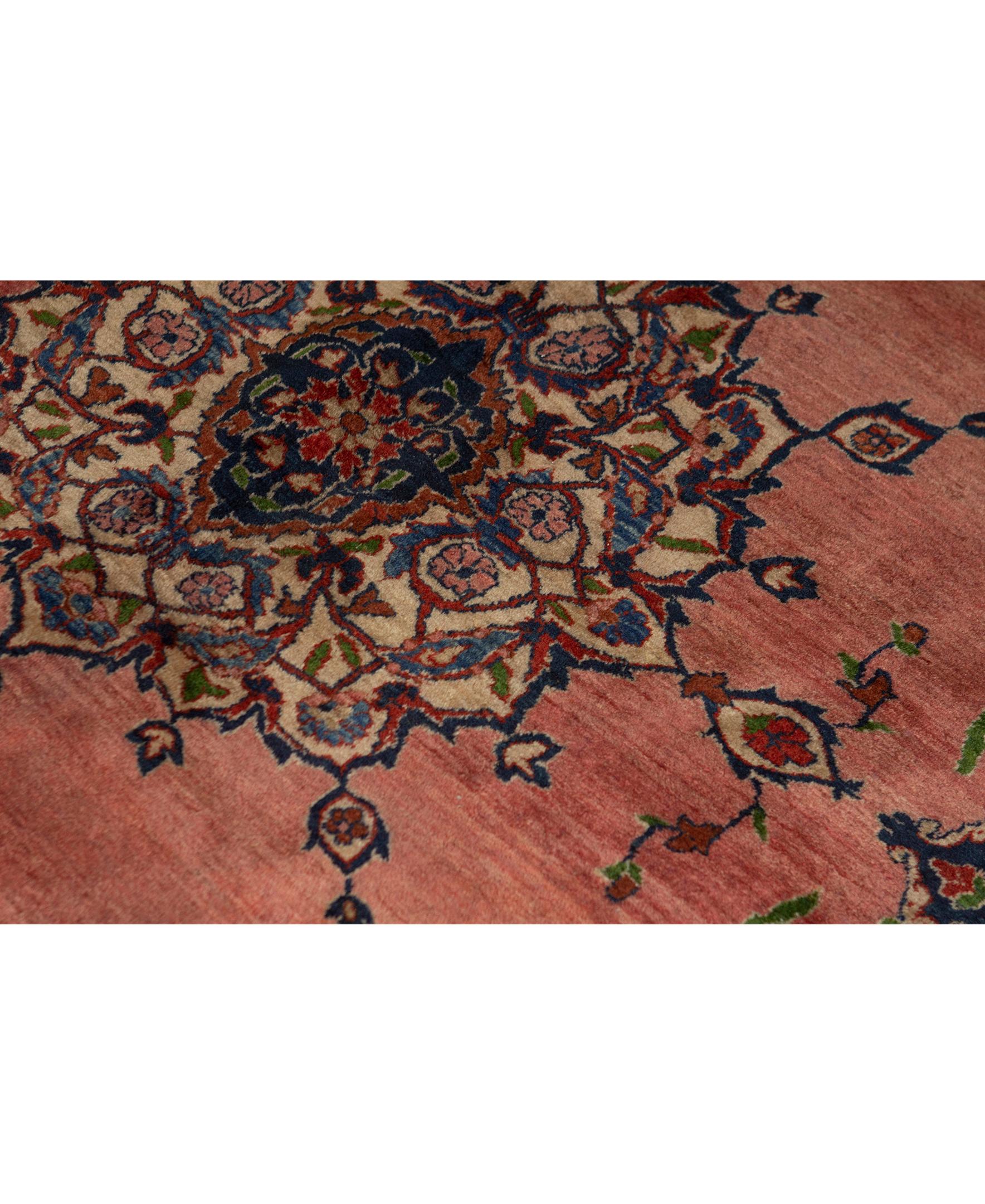   Antique Persian Fine Traditional Handwoven Luxury Wool Multi Rug. Size: 7'-1