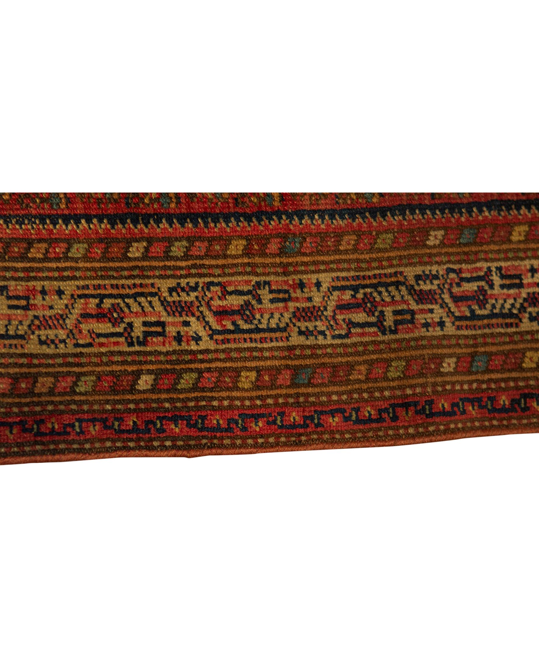   Antique Persian Fine Traditional Handwoven Luxury Wool Multi Rug. Size: 3'-5