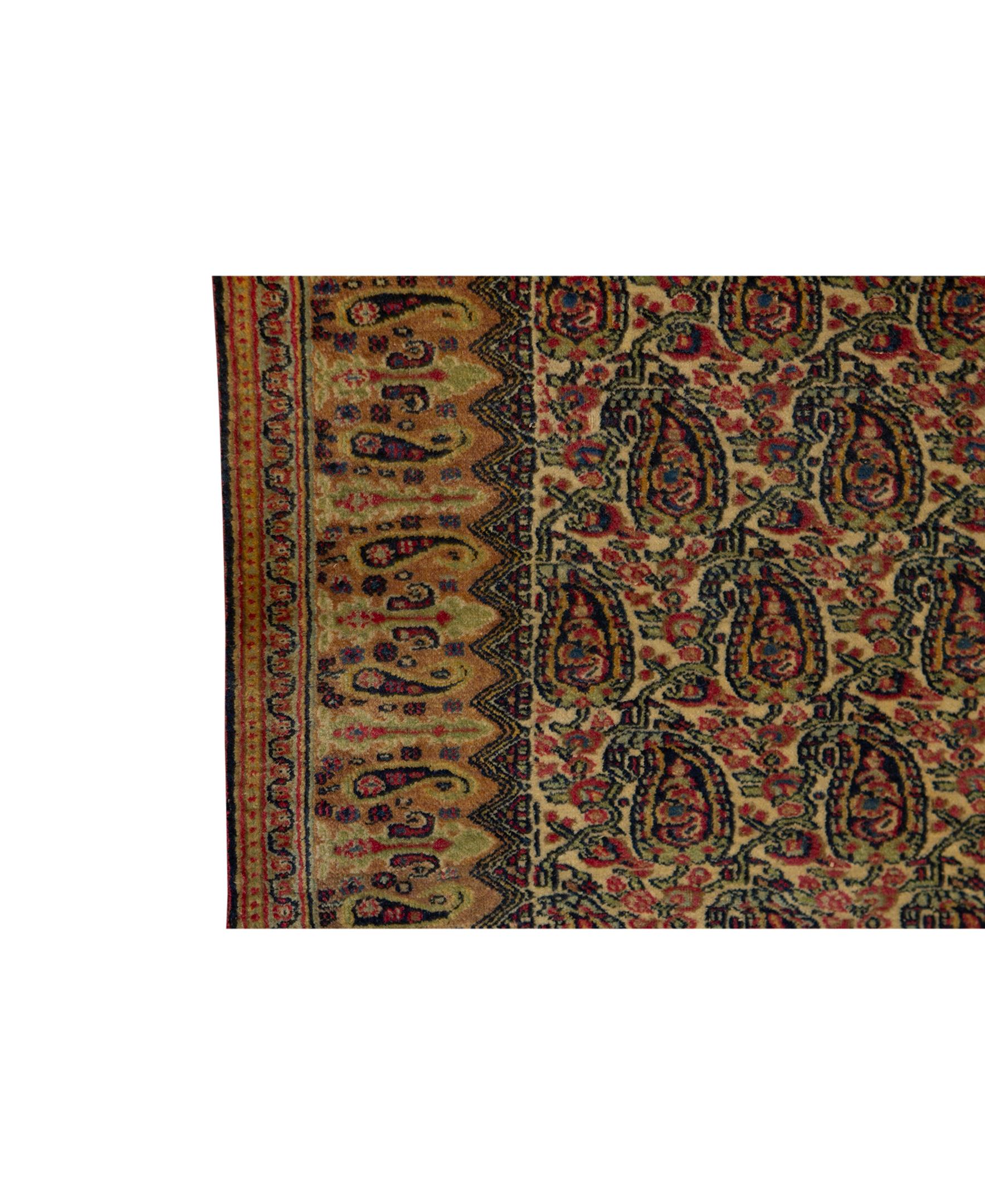   Antique Persian Fine Traditional Handwoven Luxury Wool Multi Rug. Size: 5'-10