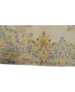 Antique Persian Fine Traditional Handwoven Luxury Wool Ivory / Blue Rug
