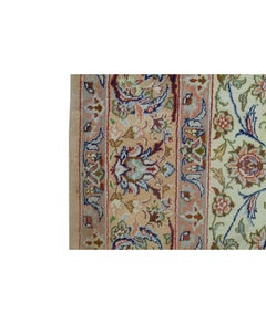 Antique Persian Fine Traditional Handwoven Luxury Wool Ivory / Peach Rug