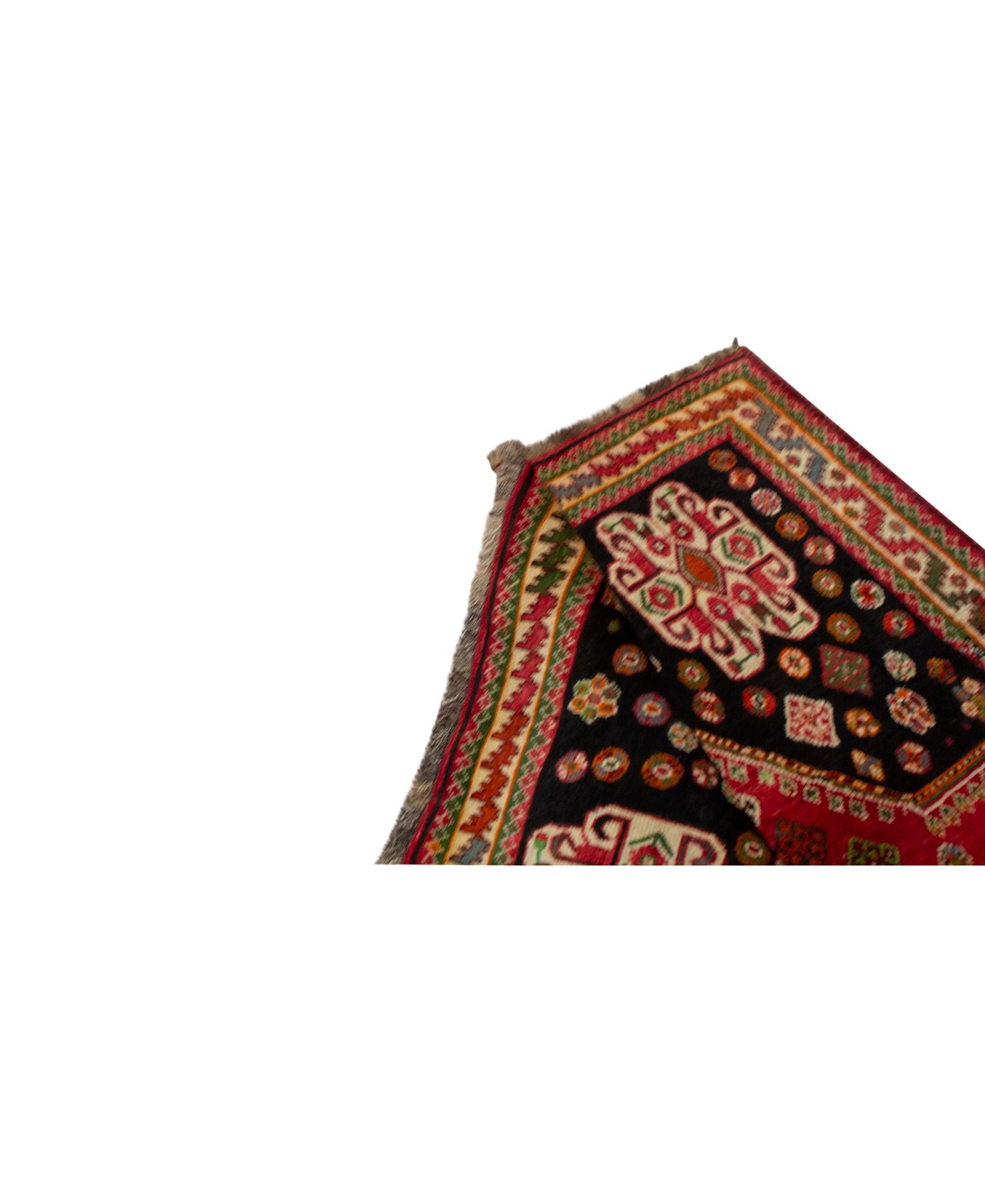   Antique Persian Fine Traditional Handwoven Luxury Wool Rust Rug. Size: 5'-4