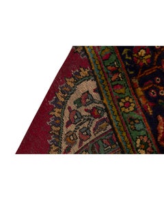 Tappeto antico persiano tradizionale finemente tessuto a mano in lana di lusso rosso