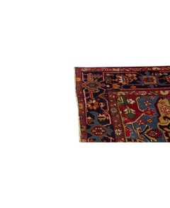 Antique Persian Fine Traditional Handwoven Luxury Wool Red / Navy Rug