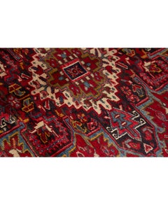Antique Persian Fine Traditional Handwoven Luxury Wool Red / Navy Rug