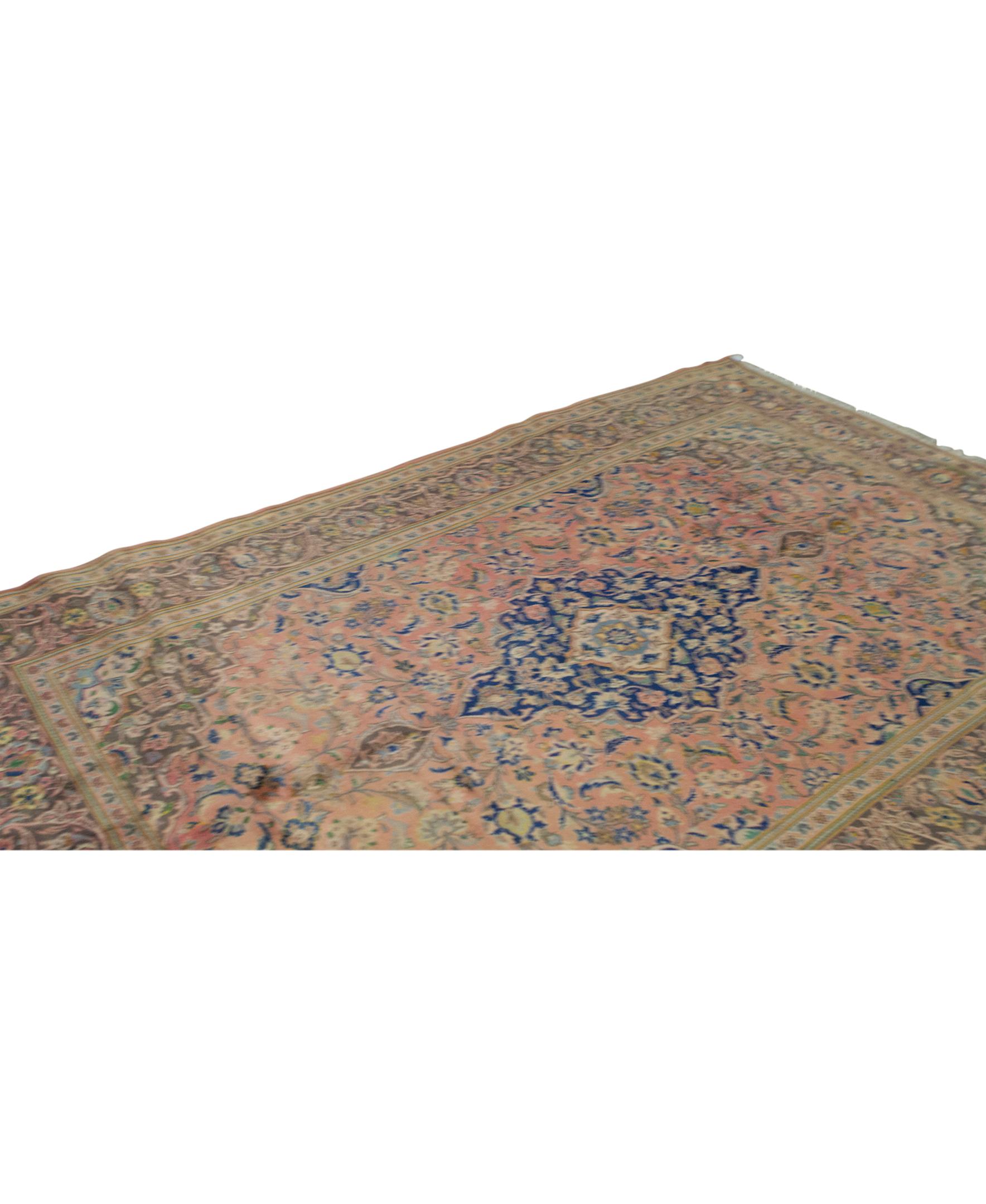 Kashan  Antique Persian fine Traditional Handwoven Luxury Wool Rug For Sale