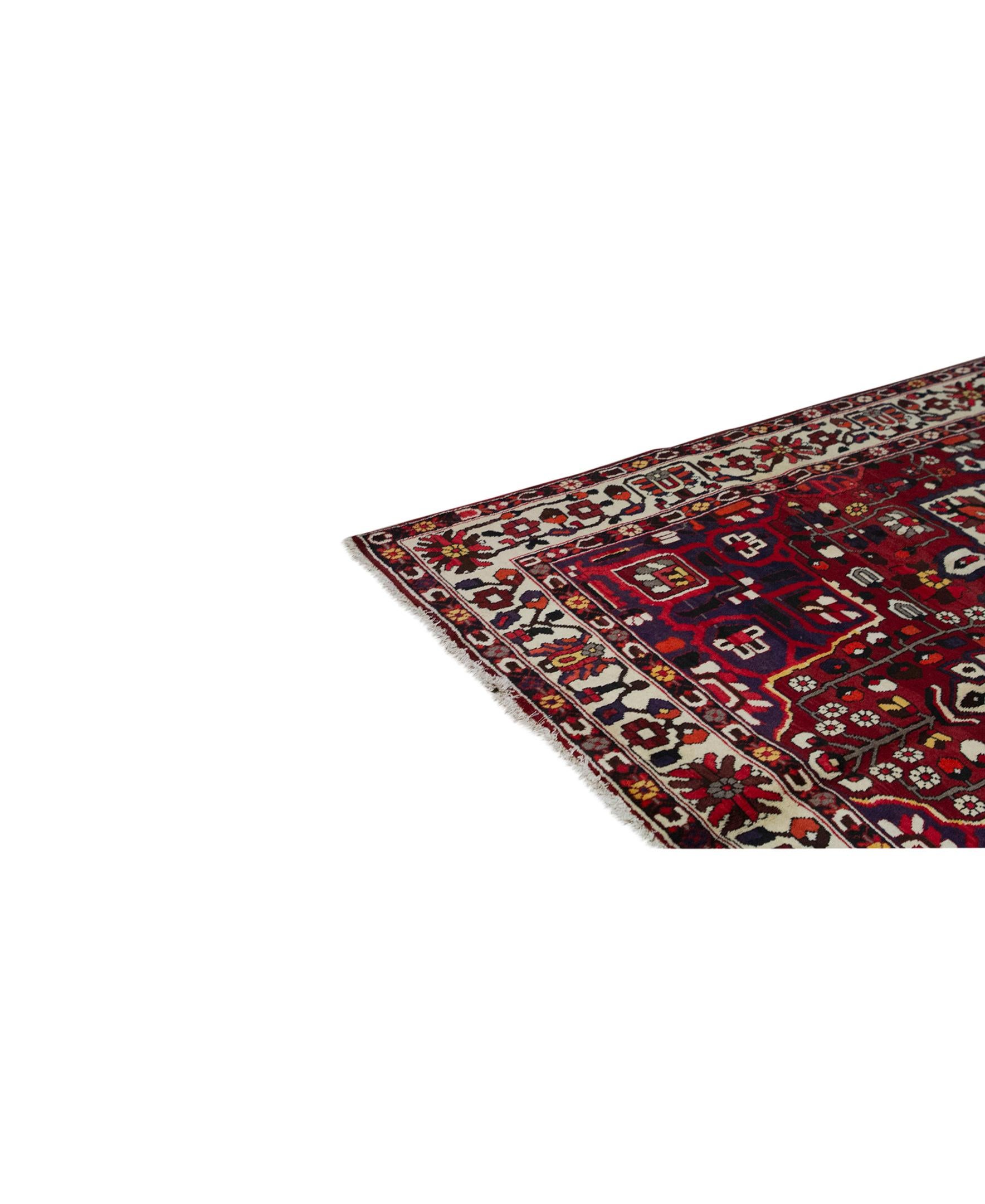Other  Antique Persian fine Traditional Handwoven Luxury Wool Red / Ivory Rug For Sale