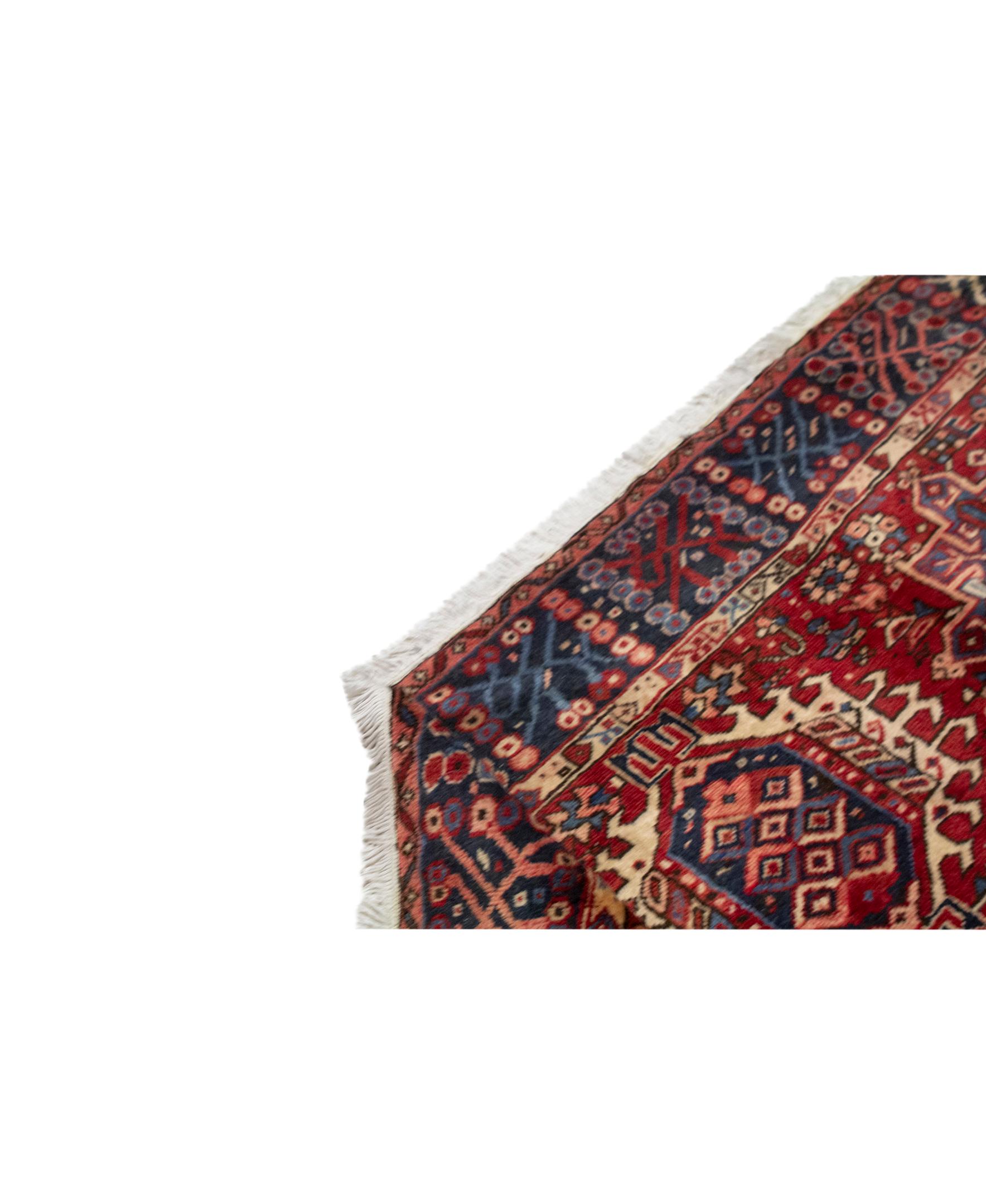 Other  Antique Persian fine Traditional Handwoven Luxury Wool Red / Navy Rug For Sale