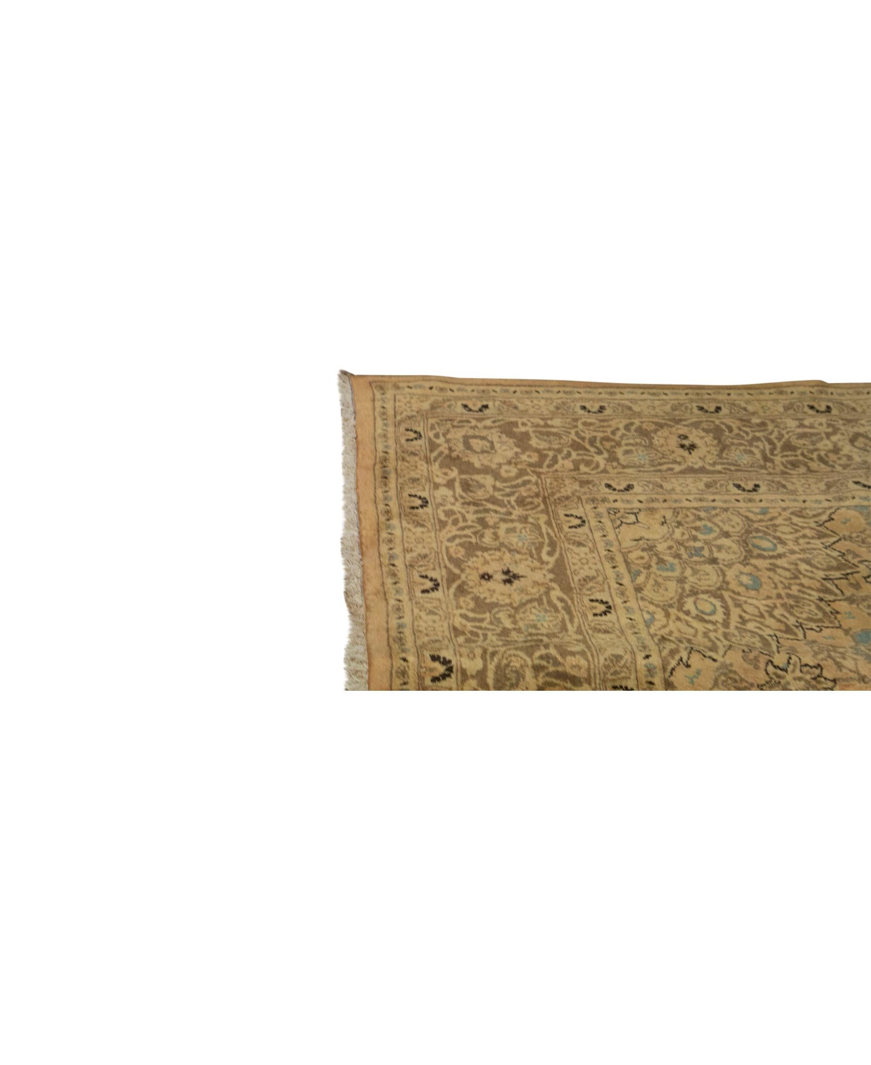 Other Antique Persian fine Traditional Handwoven Luxury Wool Gold Rug For Sale