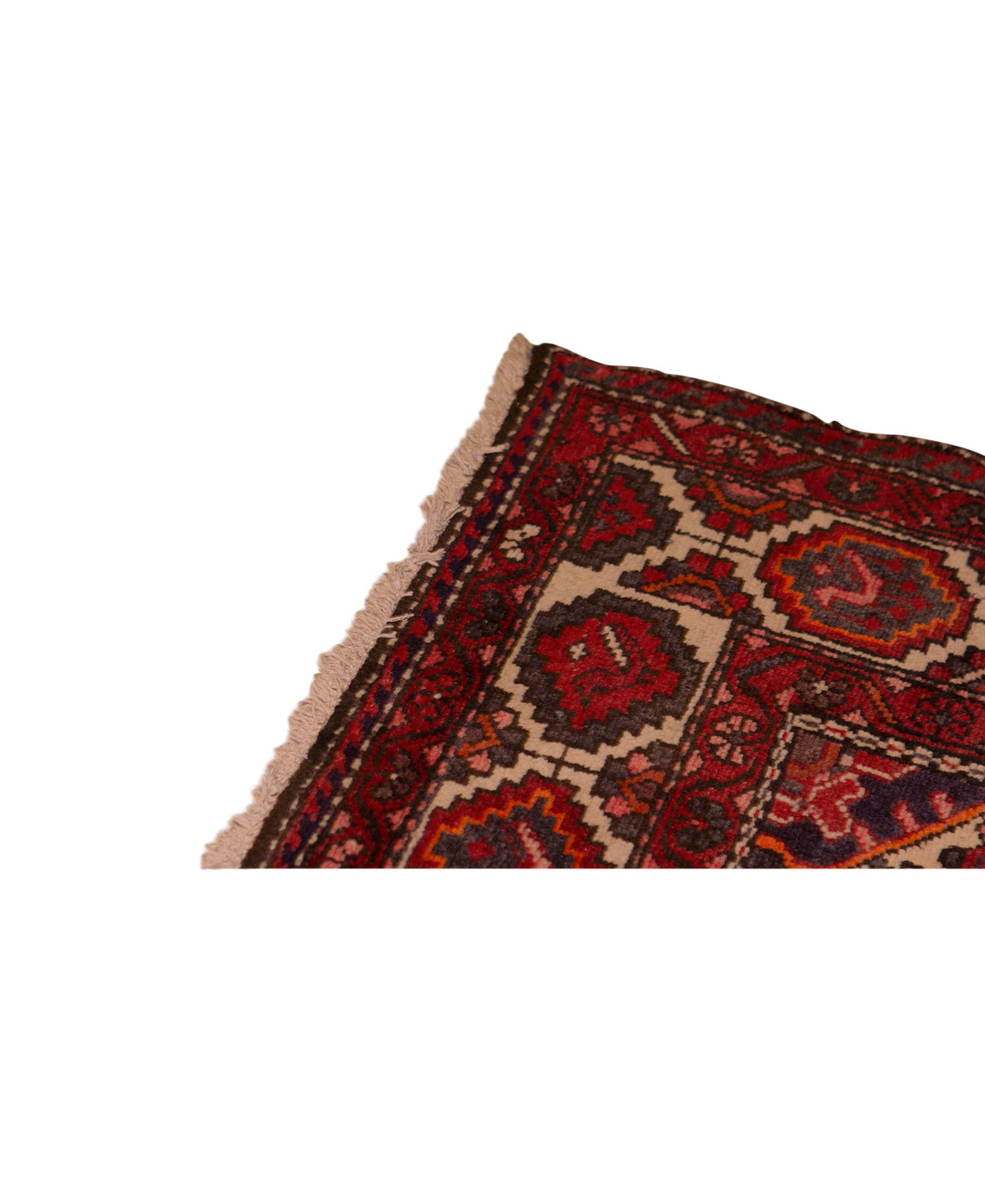 Other   Antique Persian Fine Traditional Handwoven Luxury Wool Ivory / Red Rug For Sale