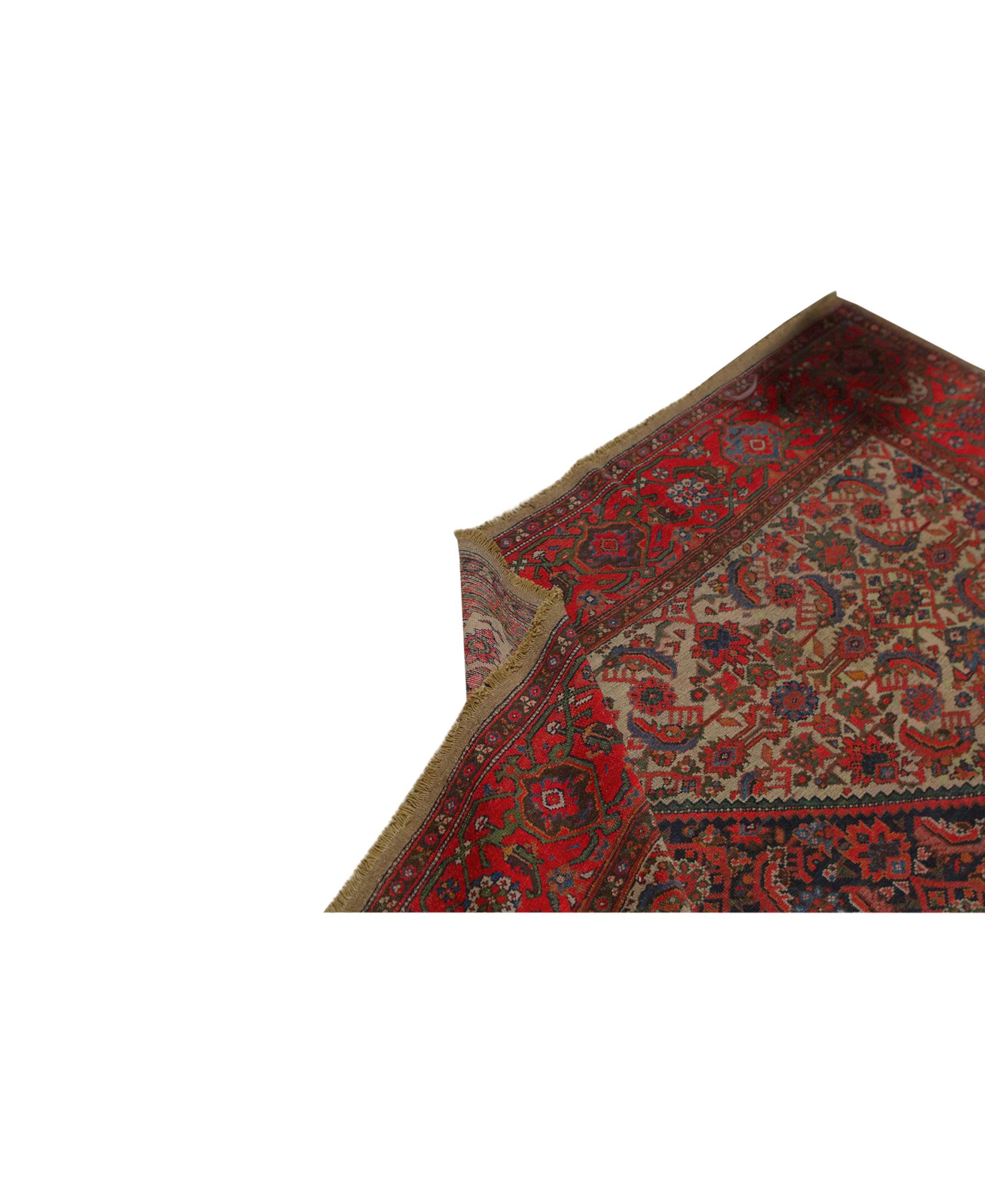 Malayer   Antique Persian Fine Traditional Handwoven Luxury Wool Rust Rug For Sale