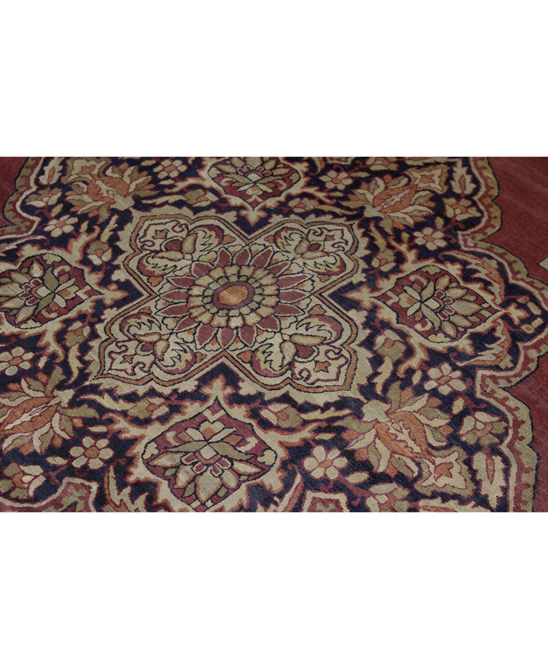 Other   Antique Persian Fine Traditional Handwoven Luxury Wool Rust Rug For Sale