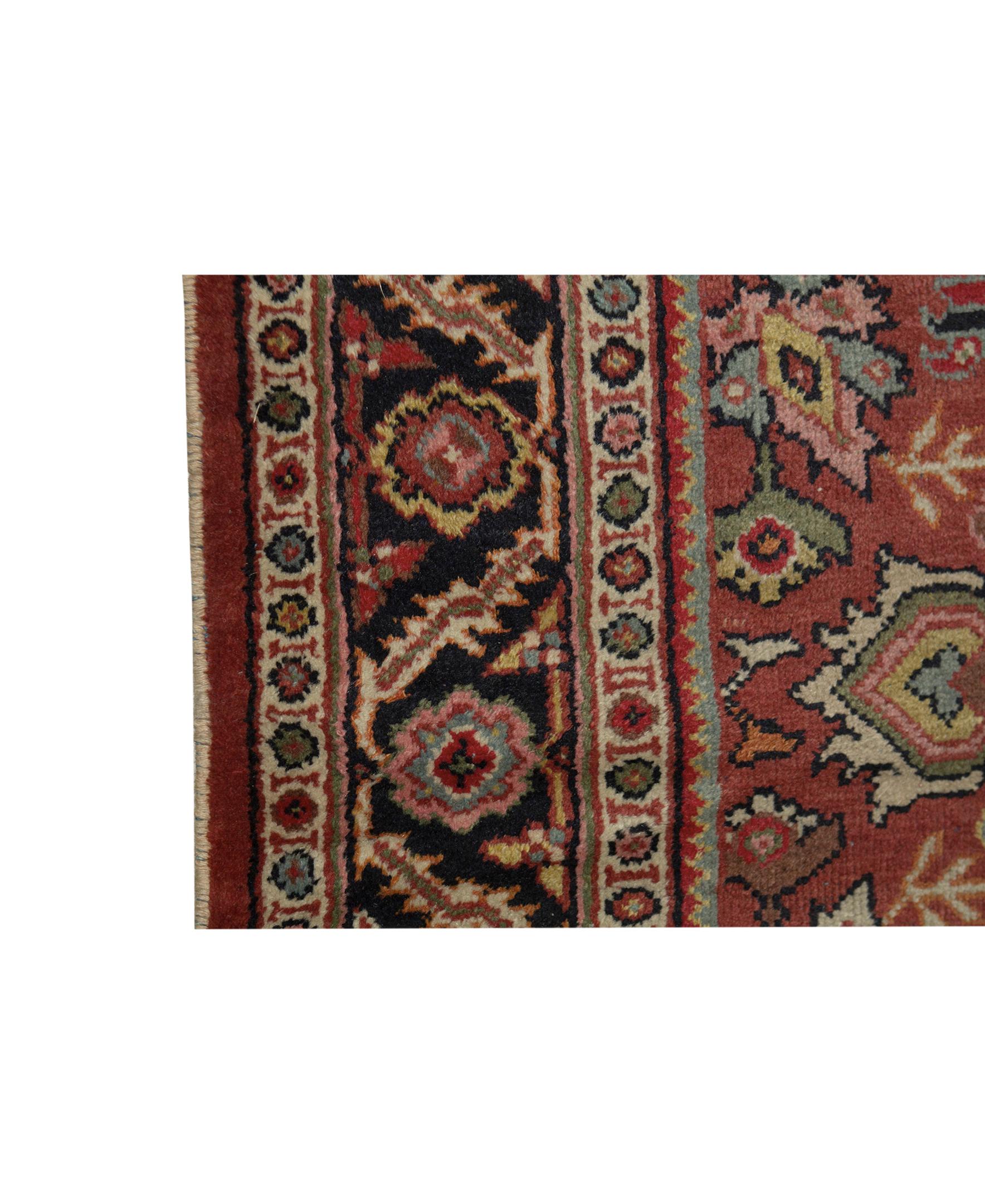 Other Antique Persian Fine Traditional Handwoven Luxury Wool Red / Black Rug For Sale
