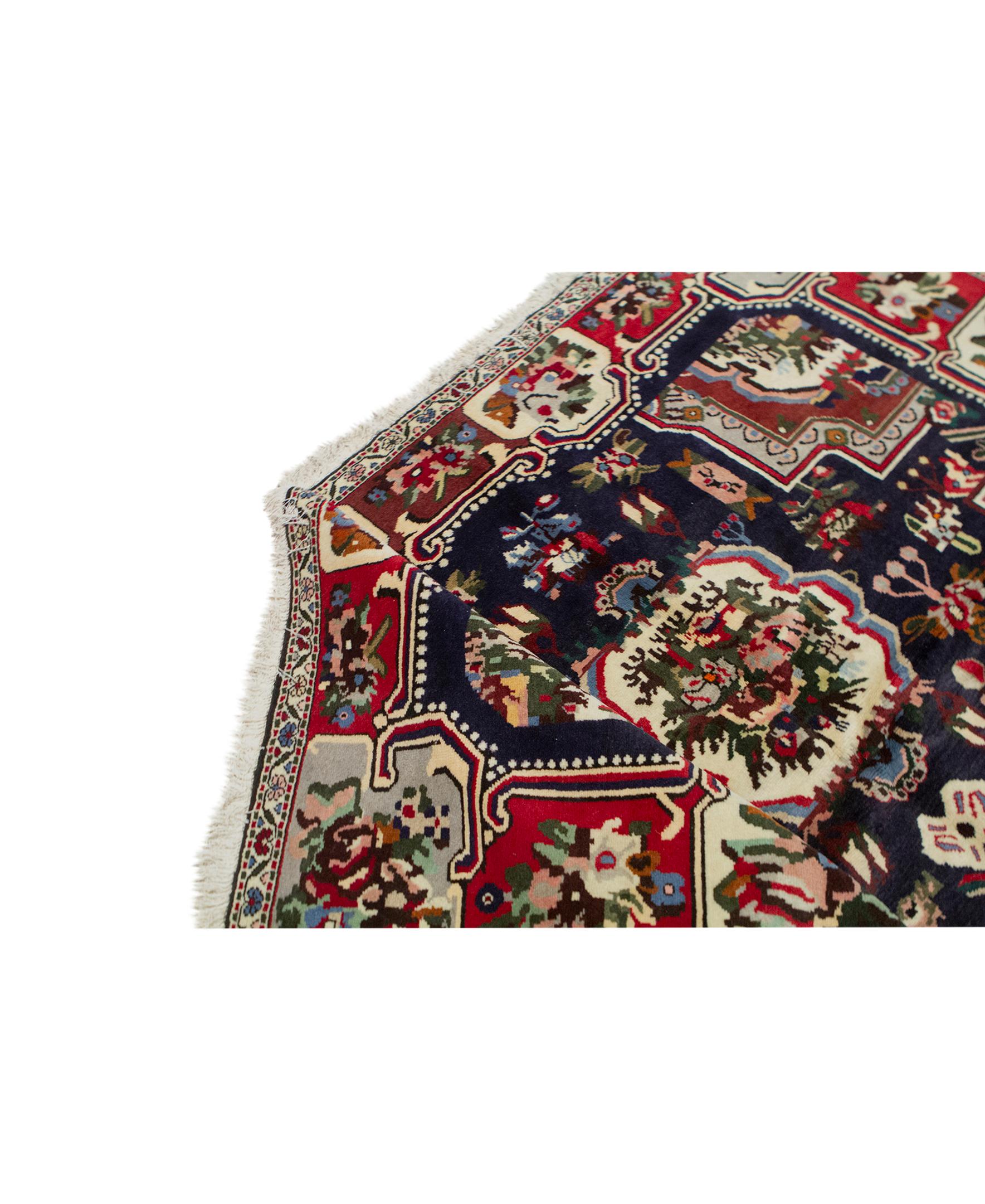 Other Antique Persian Fine Traditional Handwoven Luxury Wool Red Rug For Sale