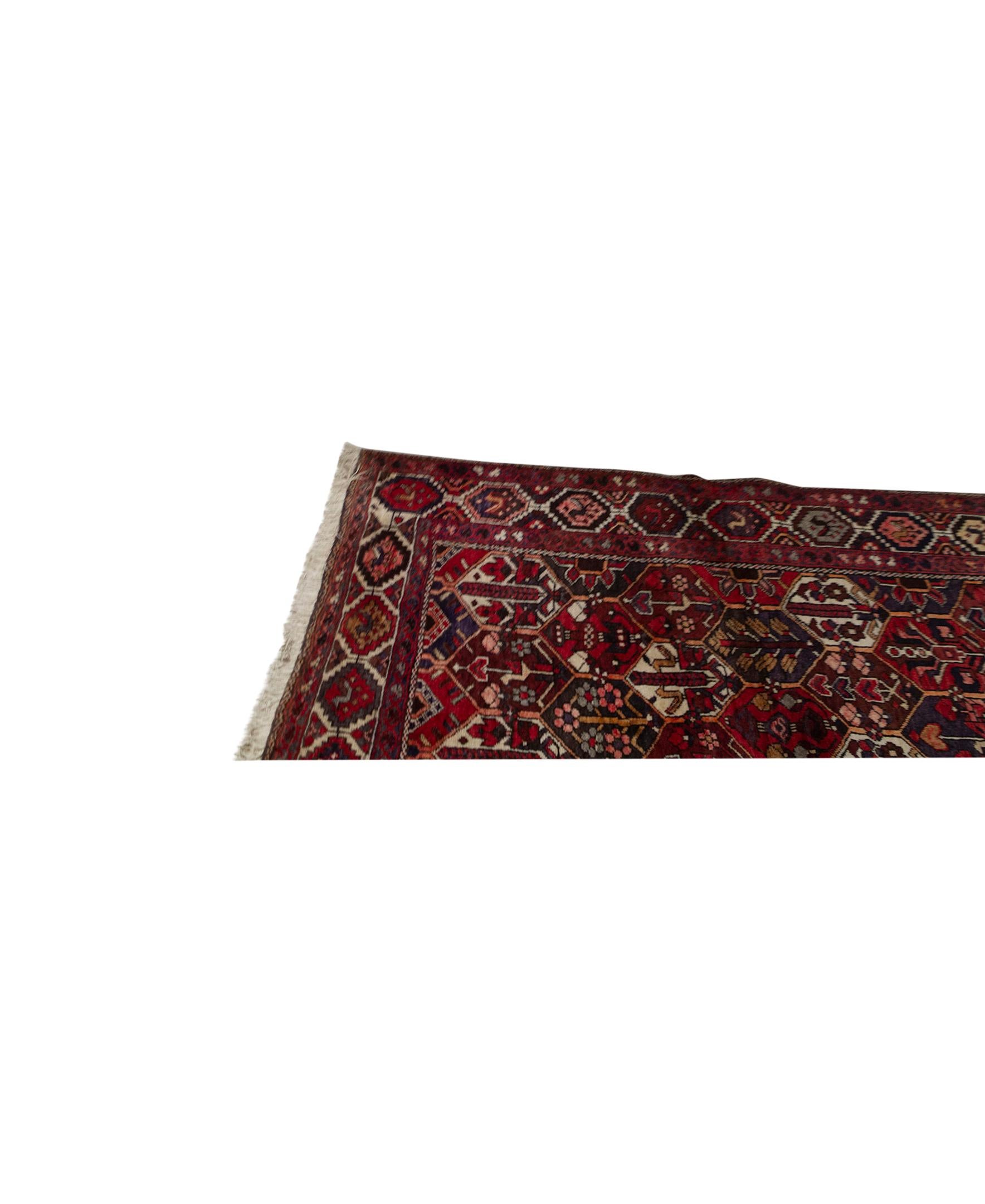 Hand-Woven  Antique Persian fine Traditional Handwoven Luxury Wool Rust / Navy Rug For Sale