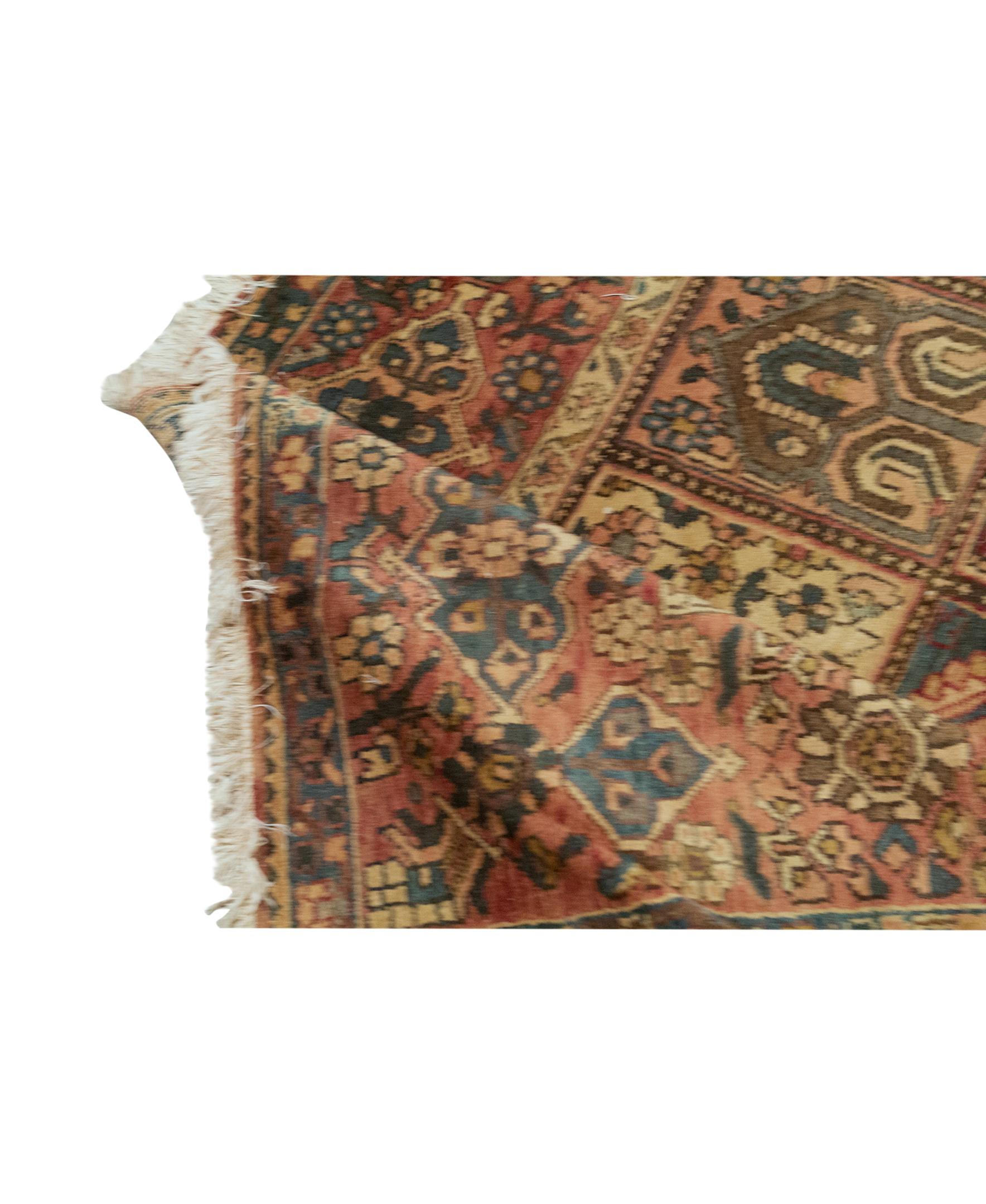 Hand-Woven  Antique Persian fine Traditional Handwoven Luxury Wool Multi Rug For Sale