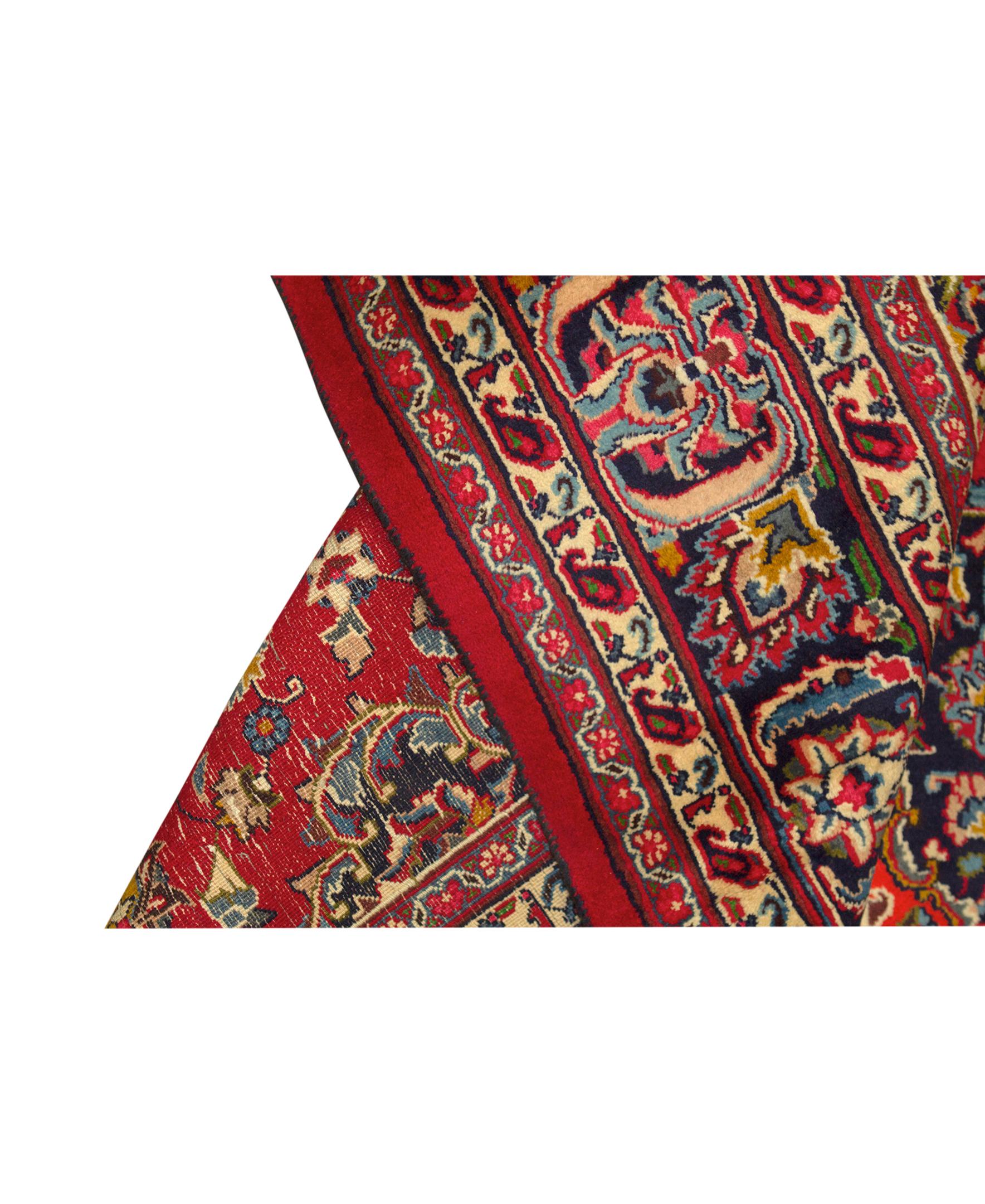 Other   Antique Persian Fine Traditional Handwoven Luxury Wool Red Rug For Sale