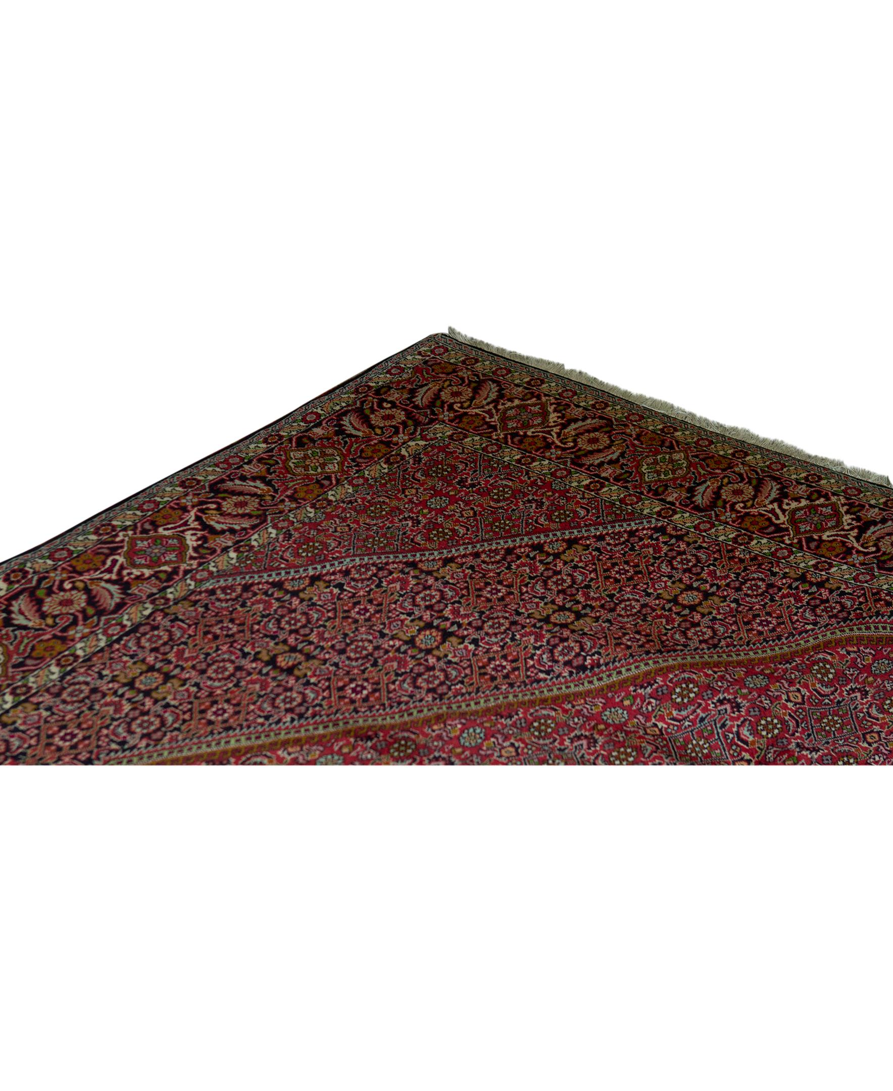 Hand-Woven   Antique Persian Fine Traditional Handwoven Luxury Wool Rust / Navy Rug For Sale