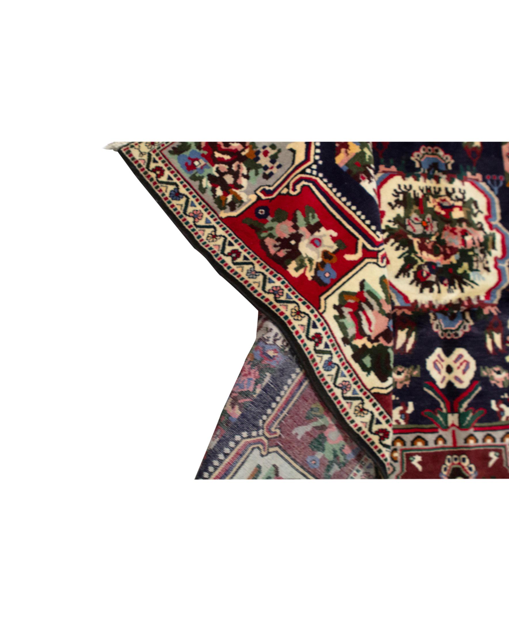 Hand-Woven Antique Persian Fine Traditional Handwoven Luxury Wool Red Rug For Sale