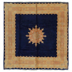 Antique Persian fine Traditional Handwoven Luxury Wool Navy Rug
