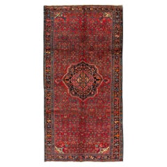  Antique Persian fine Traditional Handwoven Luxury Wool Red / Navy Rug