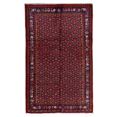  Vintage Persian fine Traditional Handwoven Luxury Wool Red / Blue Rug