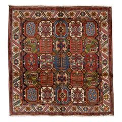 Tapis ancien persan fin traditionnel tissé à la main en laine de luxe Multi Rug