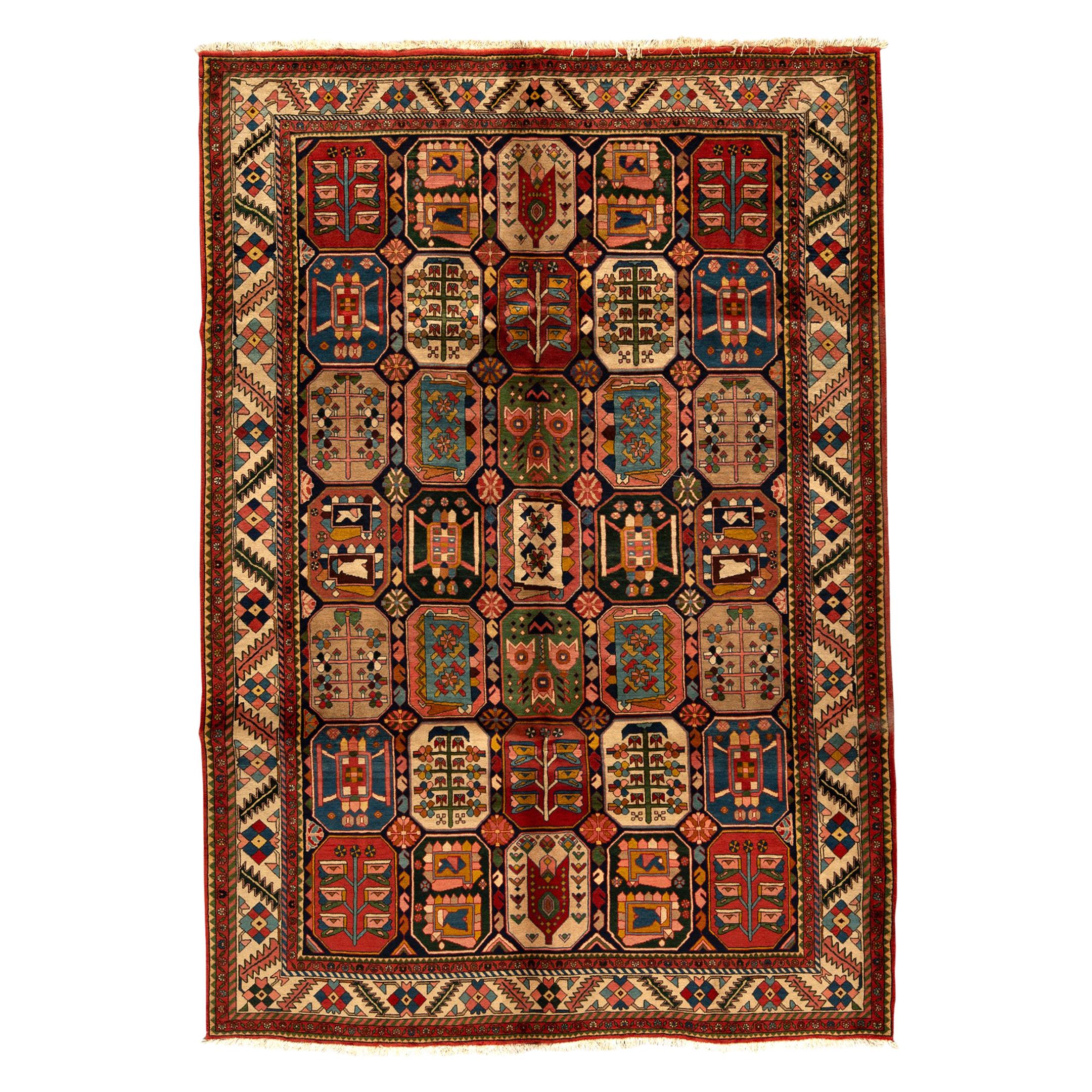  Antique Persian fine Traditional Handwoven Luxury Wool Multi Rug