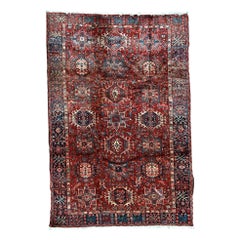 Antique Persian fine Traditional Handwoven Luxury Wool Red / Navy Rug