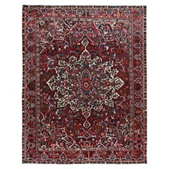 Antique Persian fine Traditional Handwoven Luxury Wool Navy / Red Rug