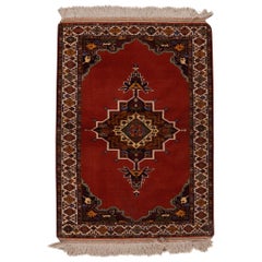 Vintage Persian fine Traditional Handwoven Luxury Wool Red / Ivory Rug