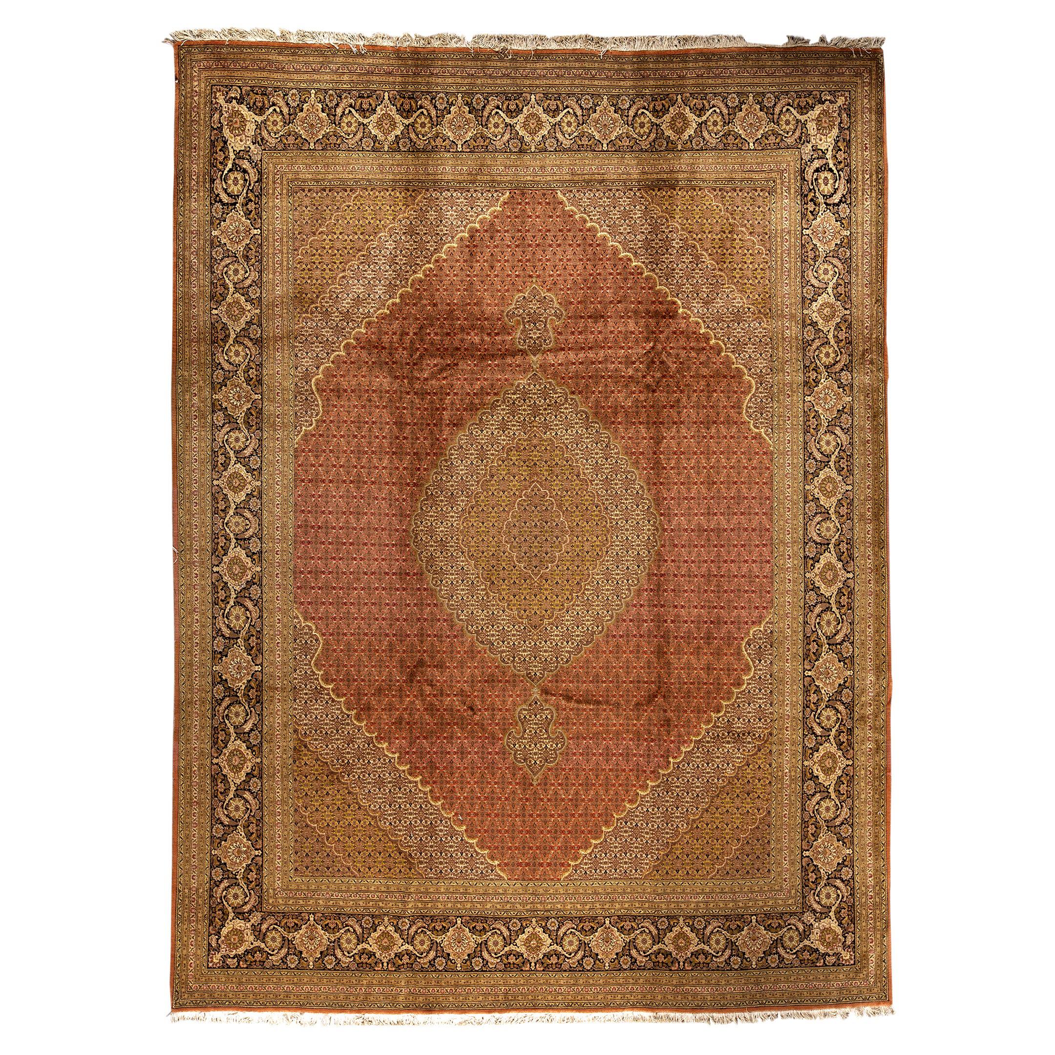 Antique Persian Fine Traditional Handwoven Luxury Wool Rust / Brown Rug