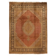   Vintage Persian Fine Traditional Handwoven Luxury Wool Rust / Brown Rug