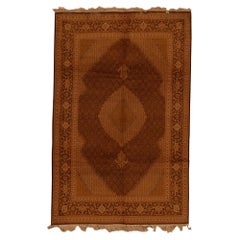 Antique Persian Fine Traditional Handwoven Luxury Wool Brown Rug