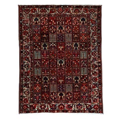 Antique Persian Fine Traditional Handwoven Luxury Wool Multi Rug