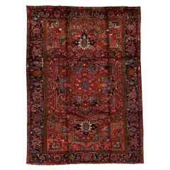 Antique Persian Fine Traditional Handwoven Luxury Wool Red / Black Rug