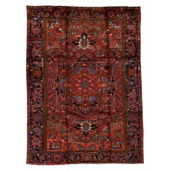   Vintage Persian Fine Traditional Handwoven Luxury Wool Red / Black Rug