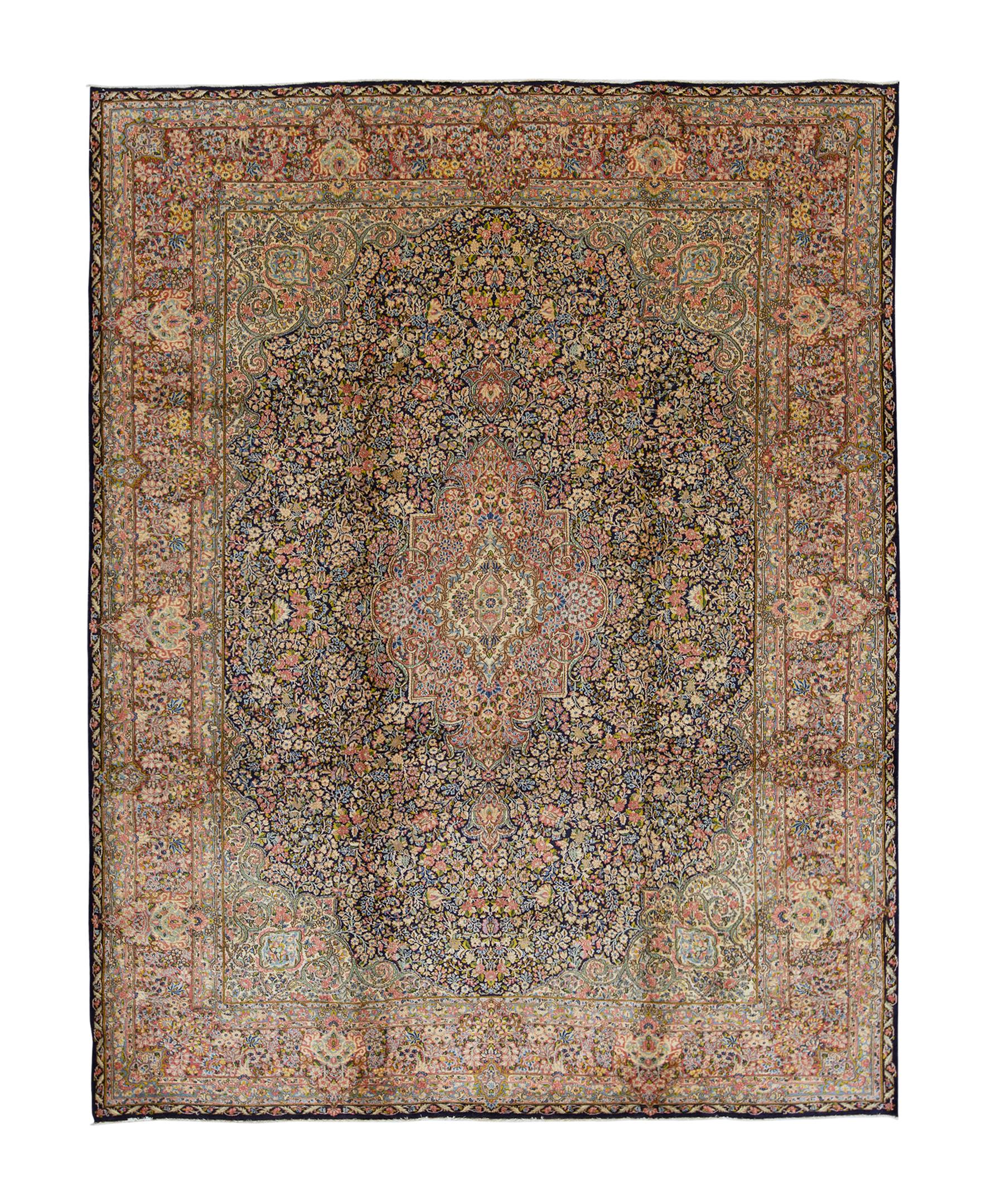 Antique Persian Fine Traditional Handwoven Luxury Wool Multi Rug For Sale