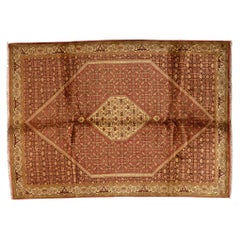 Vintage Persian Fine Traditional Handwoven Luxury Wool Rust Rug