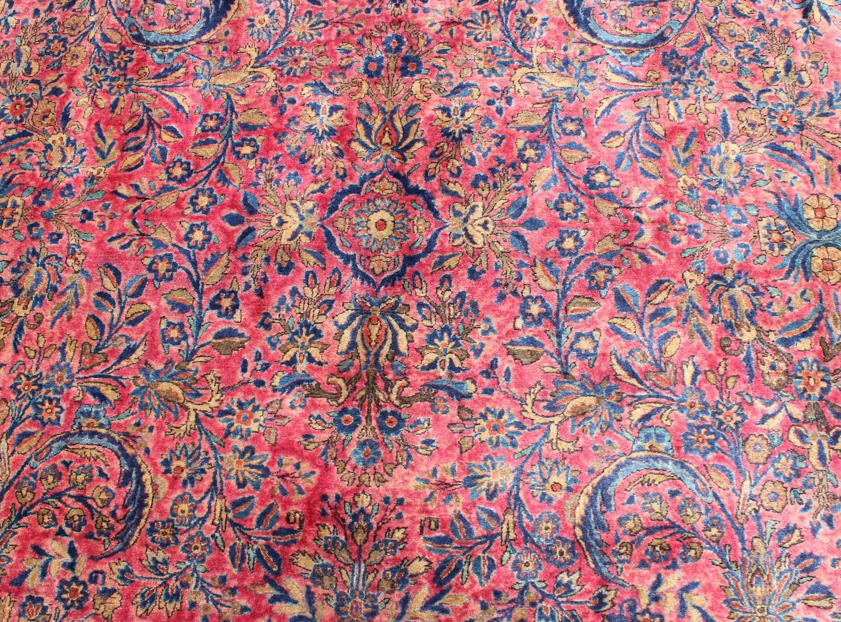 Very Fine Antique Kurk Kashan Rug  by Keivan Woven Arts with Soft Silky Wool For Sale 4