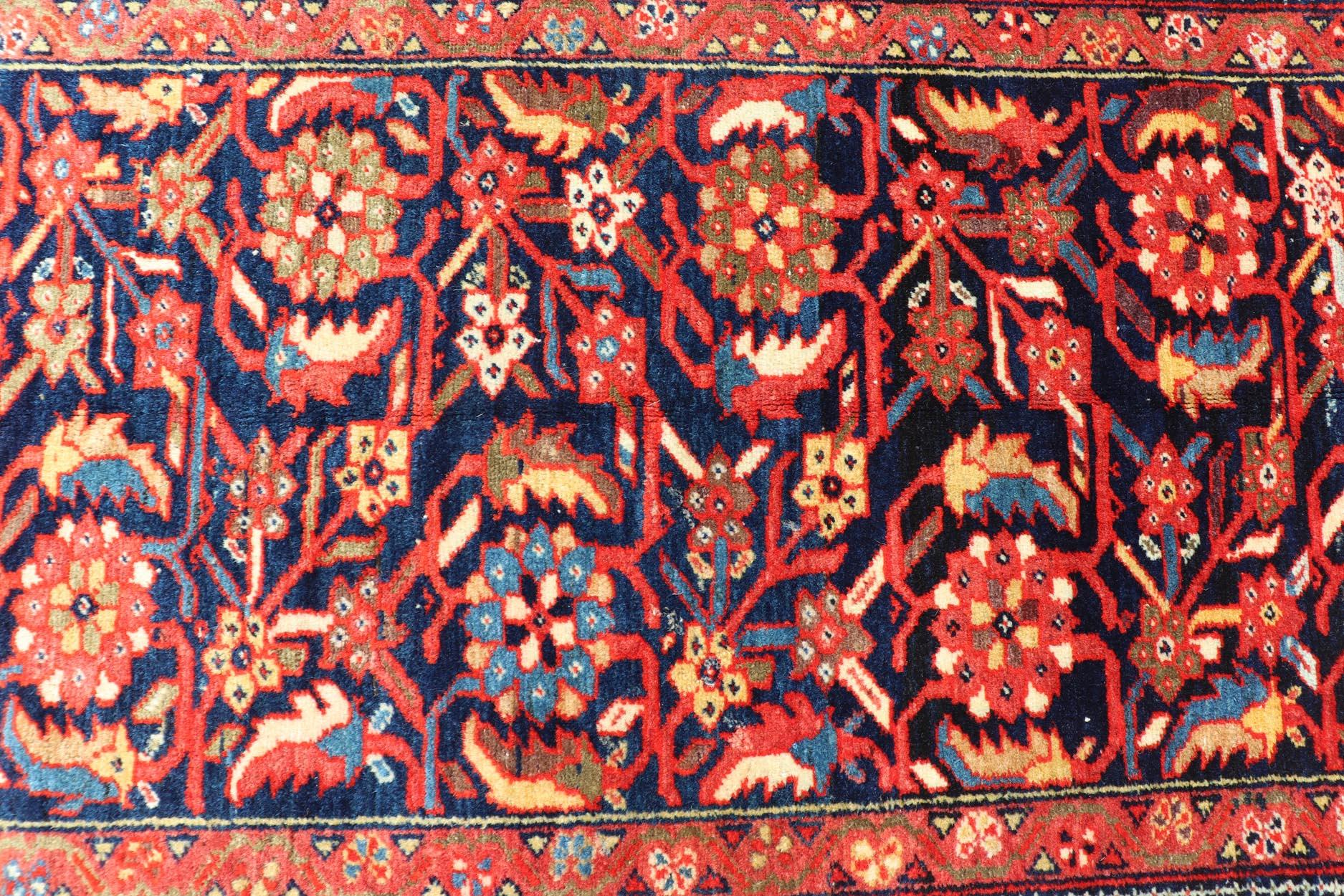 Antiker persischer feiner Malayer-Teppich mit floralem All-Over-Design 4'0 x 6'0 (Handgeknüpft) im Angebot