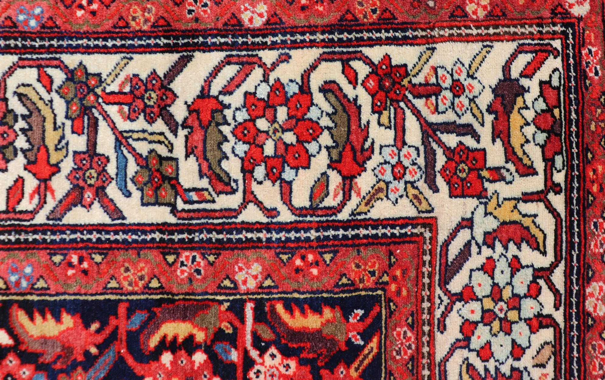 Antiker persischer feiner Malayer-Teppich mit floralem All-Over-Design 4'0 x 6'0 im Zustand „Hervorragend“ im Angebot in Atlanta, GA