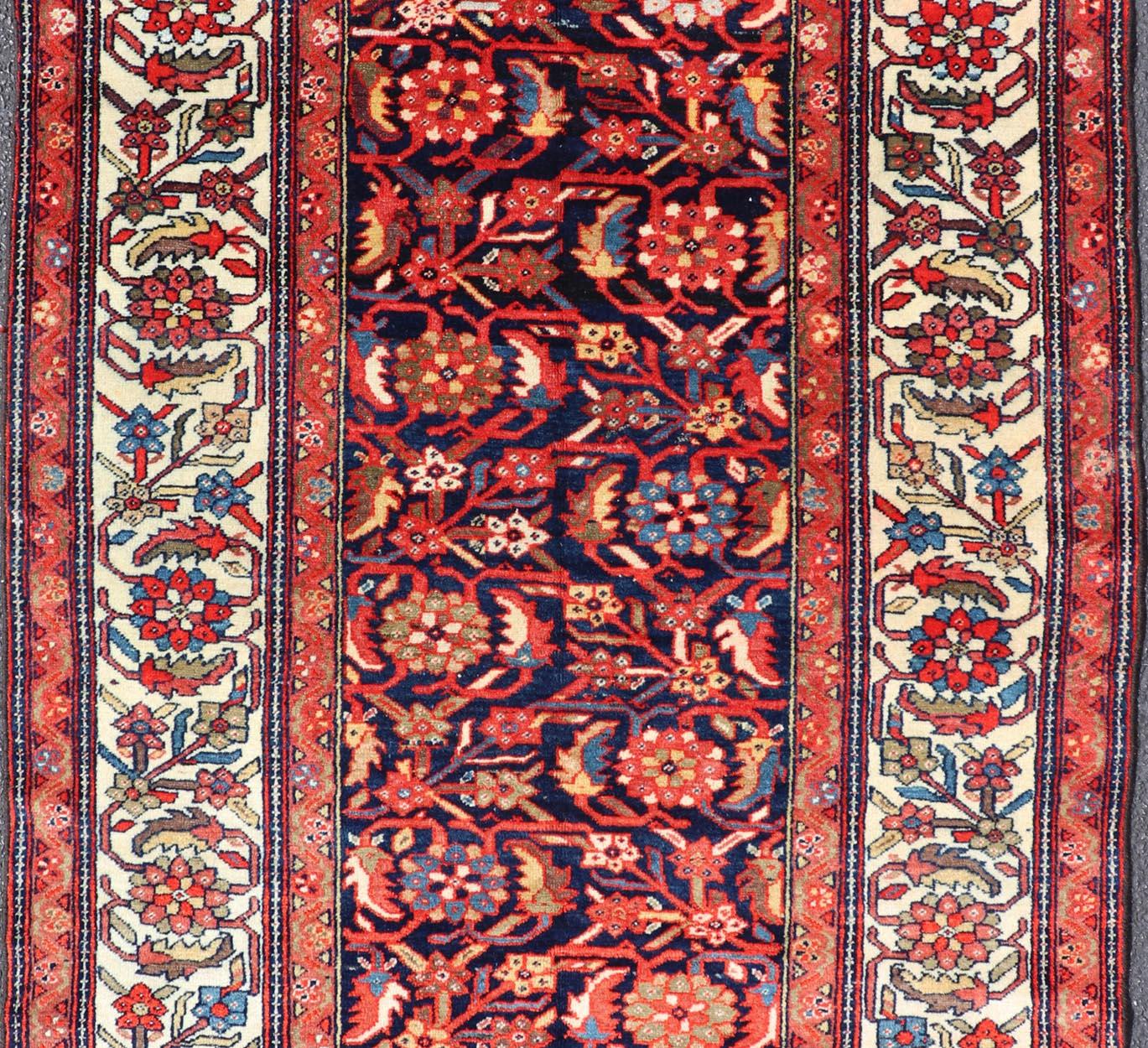 Antiker persischer feiner Malayer-Teppich mit floralem All-Over-Design 4'0 x 6'0 im Angebot 1