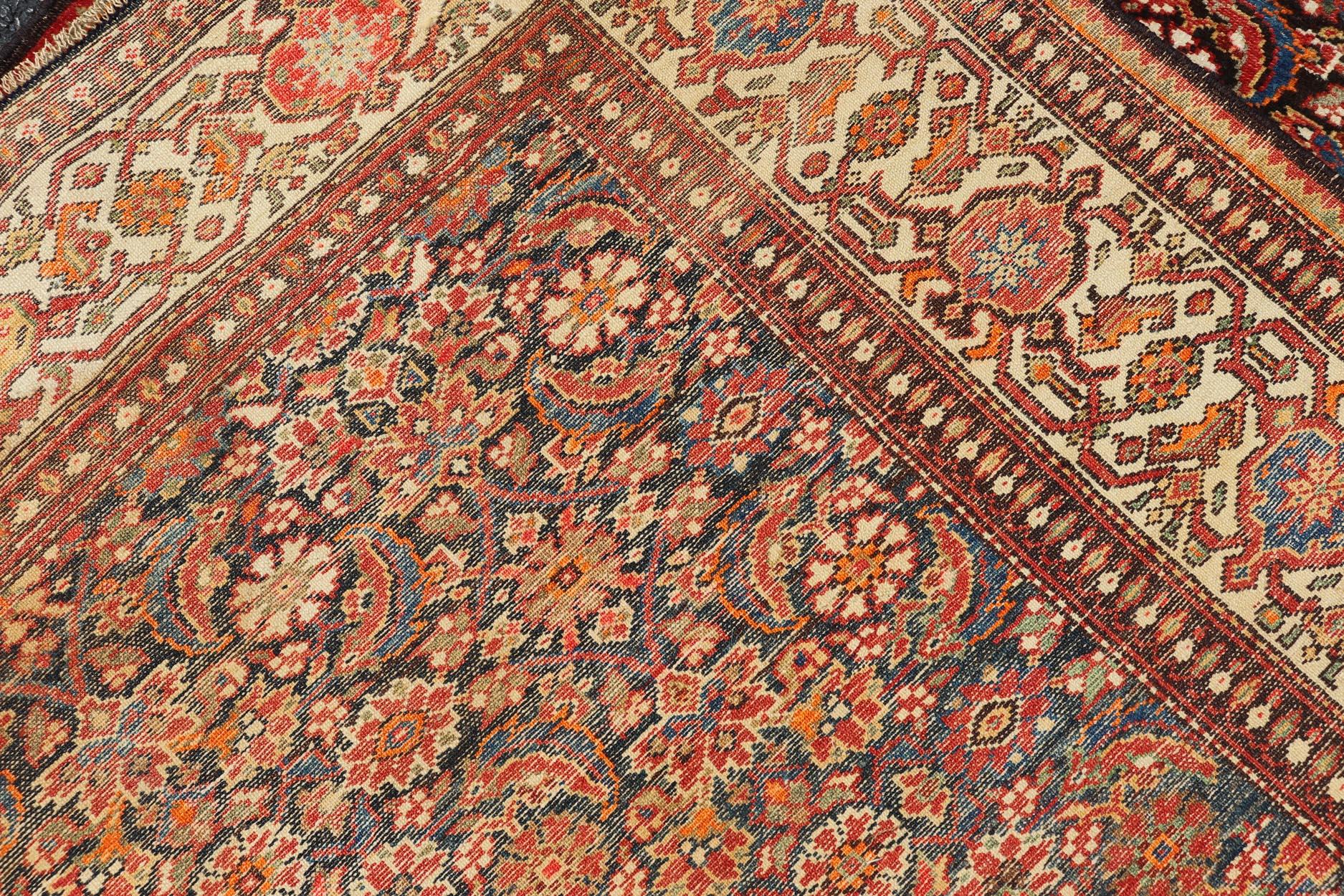 Antique Persian Fine Malayer Rug with All-Over Floral Design 4'3 x 6'3 For Sale 4