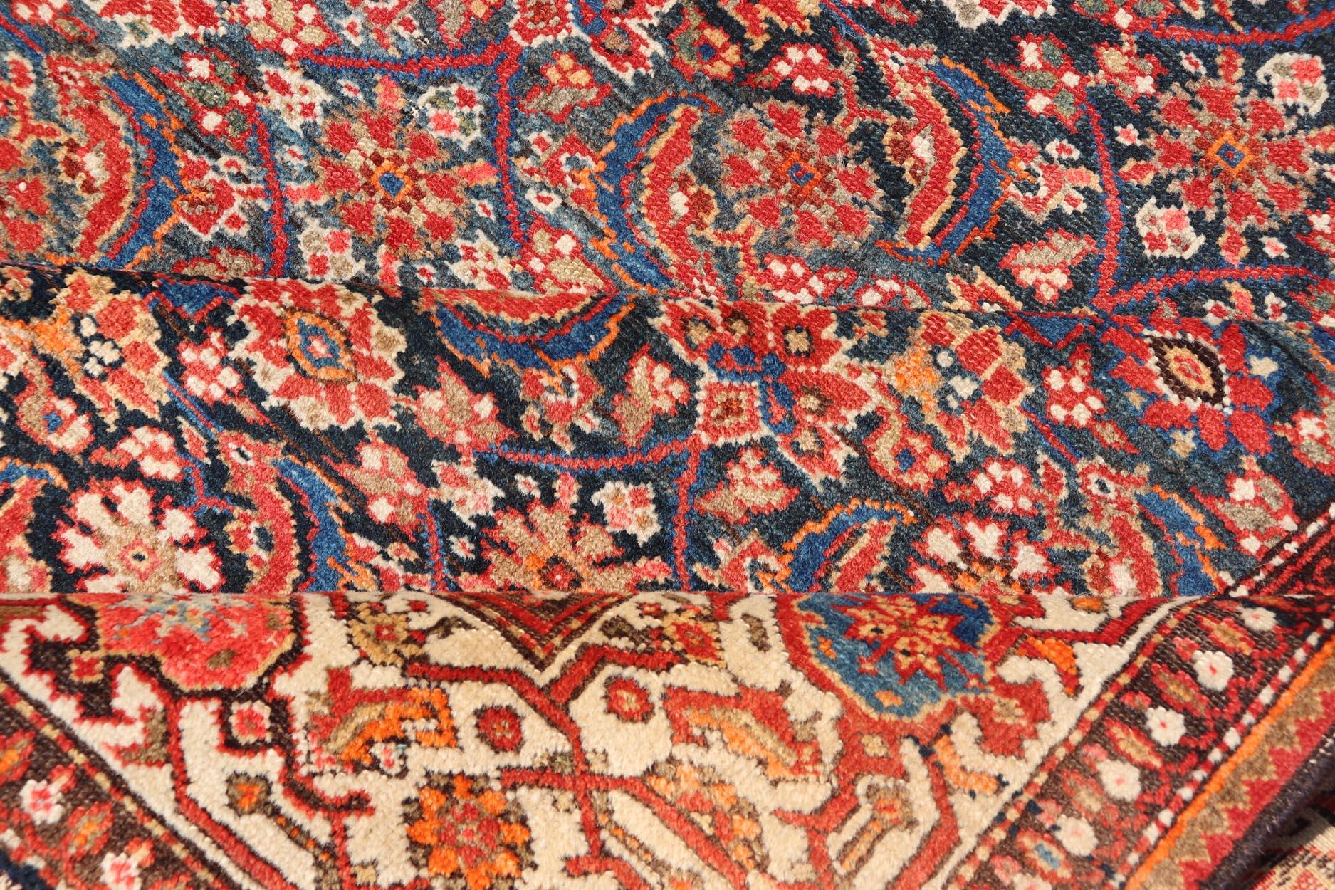 Antique Persian Fine Malayer Rug with All-Over Floral Design 4'3 x 6'3 For Sale 5