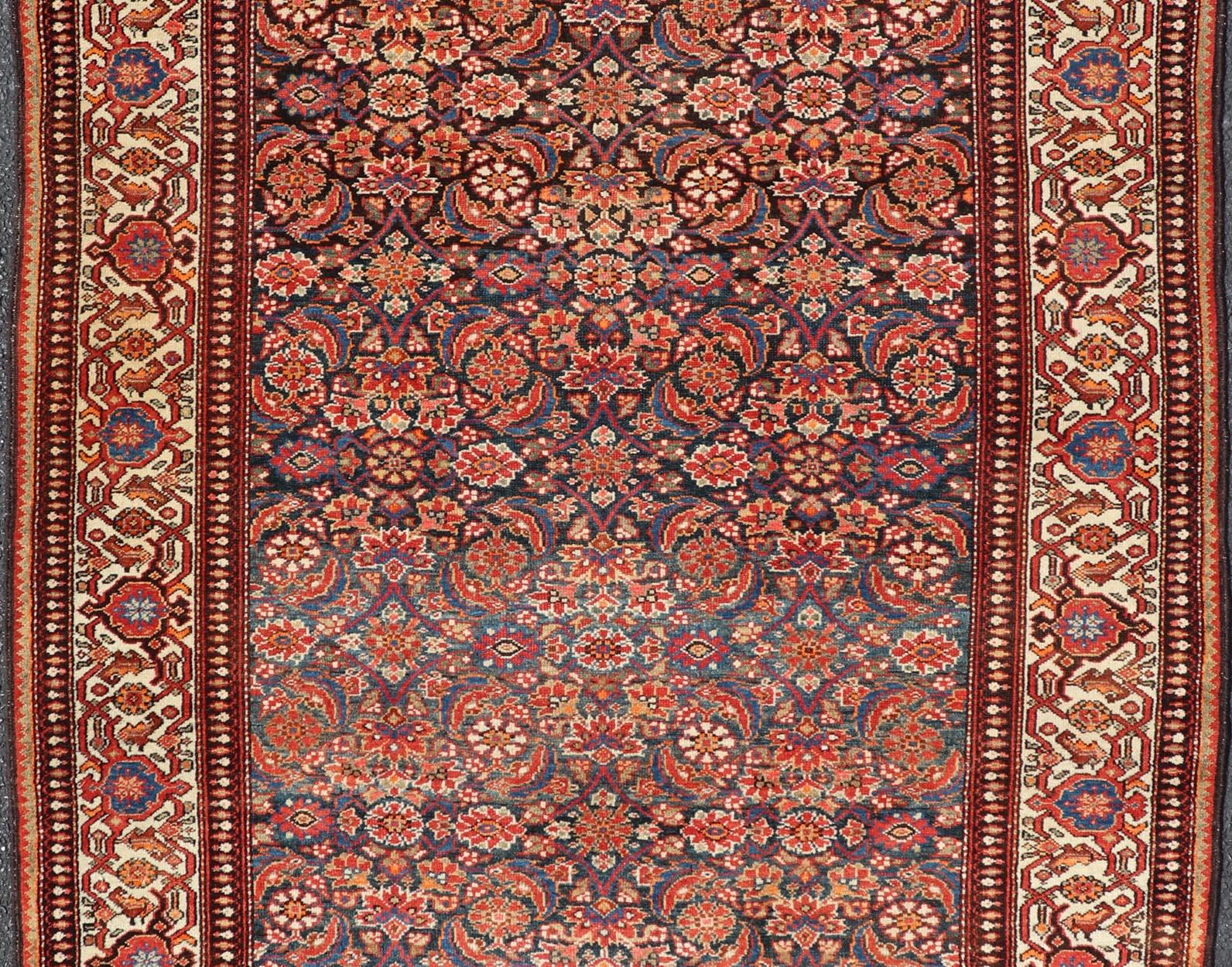 Antique Persian Fine Malayer Rug with All-Over Floral Design 4'3 x 6'3 For Sale 2