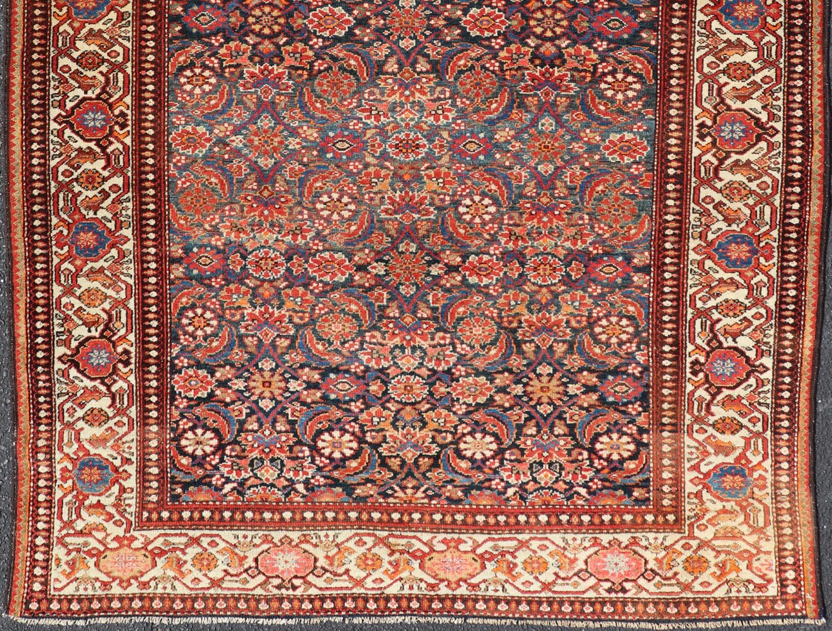 Antique Persian Fine Malayer Rug with All-Over Floral Design 4'3 x 6'3 For Sale 3